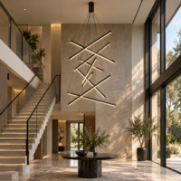 Candelabru LED, 9 Lines Golden Art, Negru, Telecomanda
