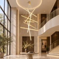 Candelabru LED, 9 Lines Golden Art, Auriu, Telecomanda