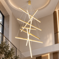 Candelabru LED, 9 Lines Golden Art, Auriu, Telecomanda