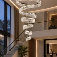 Candelabru LED Crystal Orbit, Argintiu, 7 Cercuri