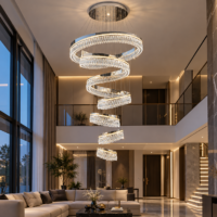 Candelabru LED Crystal Orbit, Argintiu, 7 Cercuri