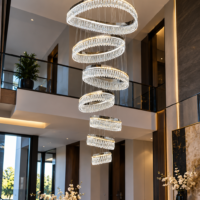 Candelabru LED Crystal Orbit, Argintiu, 7 Cercuri
