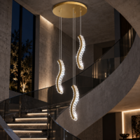 Candelabru LED Golden Diamond Wave 3, Auriu, Telecomandă