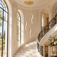 Candelabru LED Golden Diamond Wave 3, Auriu, Telecomandă