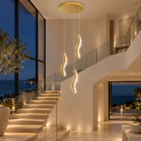 Candelabru LED Golden Diamond Wave 3, Auriu, Telecomandă