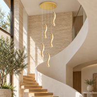 Candelabru LED Golden Diamond Wave 5, Auriu, Telecomandă