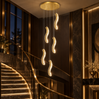 Candelabru LED Golden Diamond Wave 5, Auriu, Telecomandă
