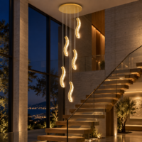 Candelabru LED Golden Diamond Wave 5, Auriu, Telecomandă