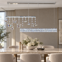 Candelabru LED Silver Butterfly Cascade