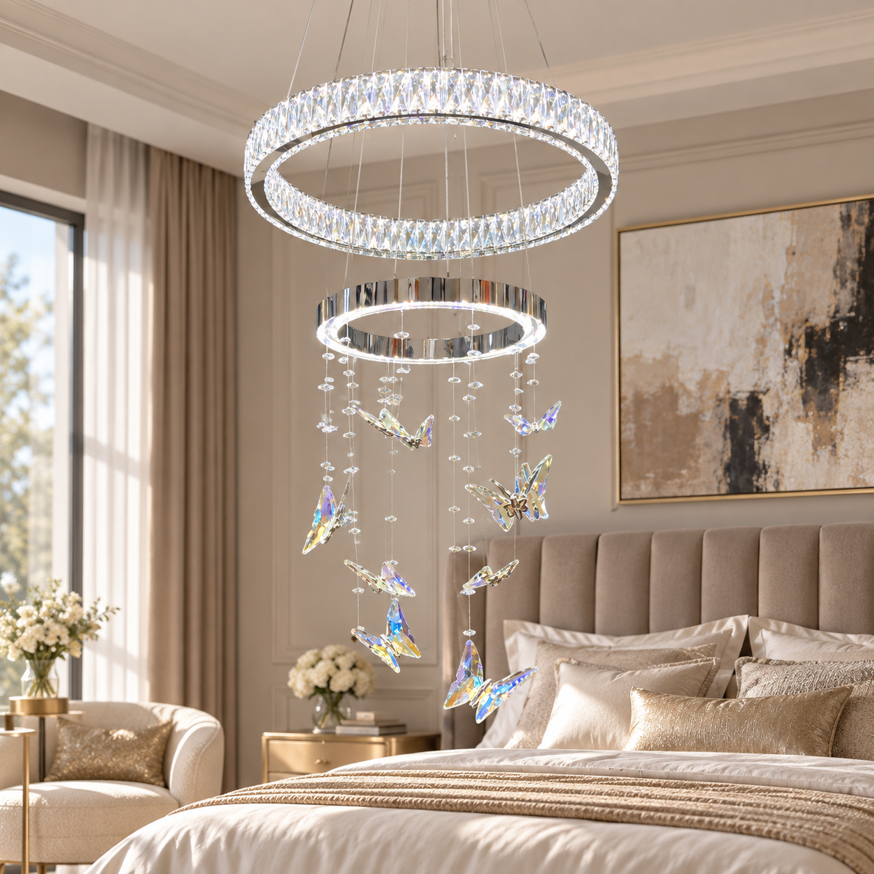 Candelabru LED Silver Butterfly Crown Candelabru LED Silver Butterfly Crown
