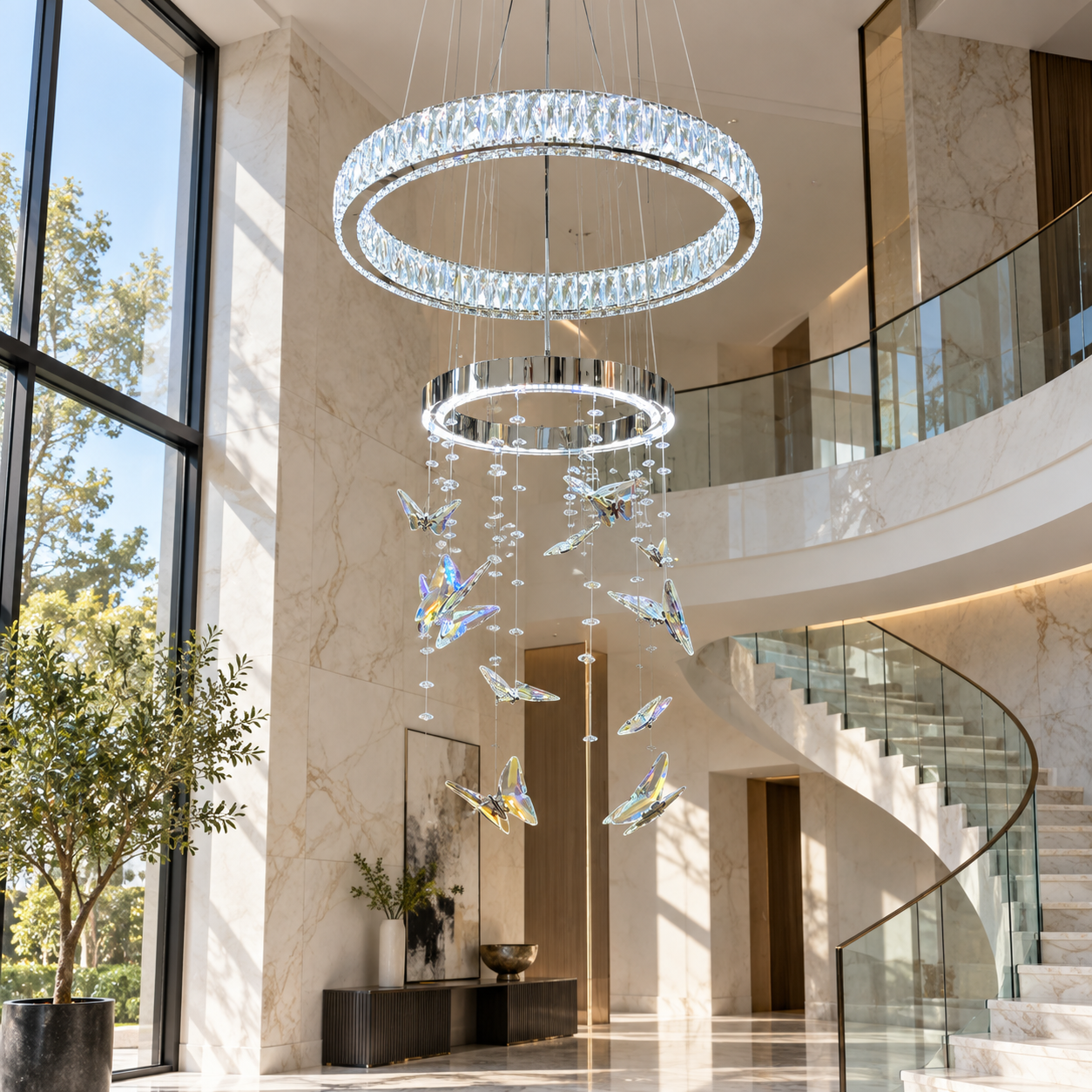 Candelabru LED Silver Butterfly Crown Candelabru LED Silver Butterfly Crown
