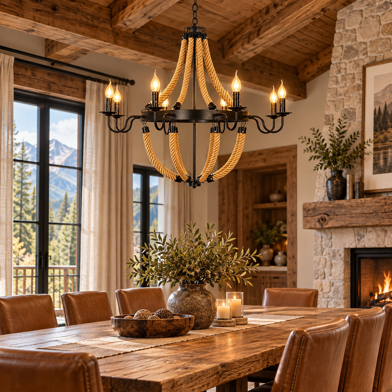 Candelabru Rustic Montevar Rope Candelabru Rustic Montevar Rope