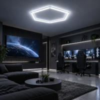 Honey Comb LED Aluminiu, 1 Hexagon, 122x102cm