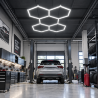Honeycomb LED Aluminiu, 5 Hexagoane, 300x200 cm