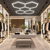 Honeycomb LED Aluminiu, 5 Hexagoane, 300x200 cm