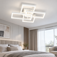 Lustra LED 70W Minimalist Rectangle Alb, Telecomanda