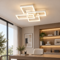 Lustra LED 70W Minimalist Rectangle Alb, Telecomanda