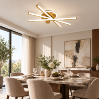 Lustra LED, 54 W Crosslight Auriu, Telecomanda