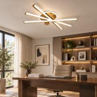 Lustra LED, 54 W Crosslight Auriu, Telecomanda