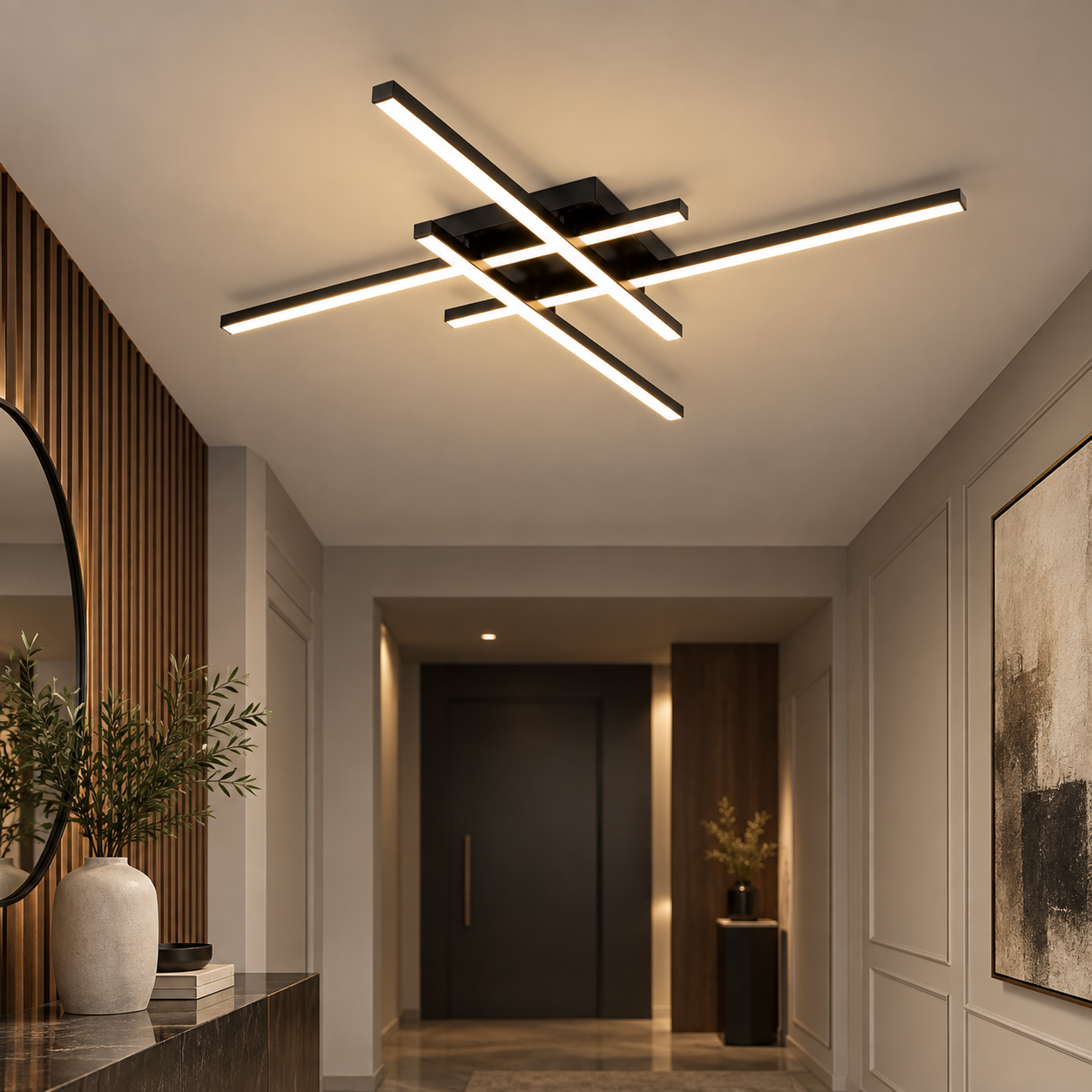 Lustra LED 80W Zig Zag Negru Mini 4 Lustra LED 80W Zig Zag Negru Mini 4