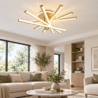 Lustra LED, 98 W Spiral Auriu, Telecomanda