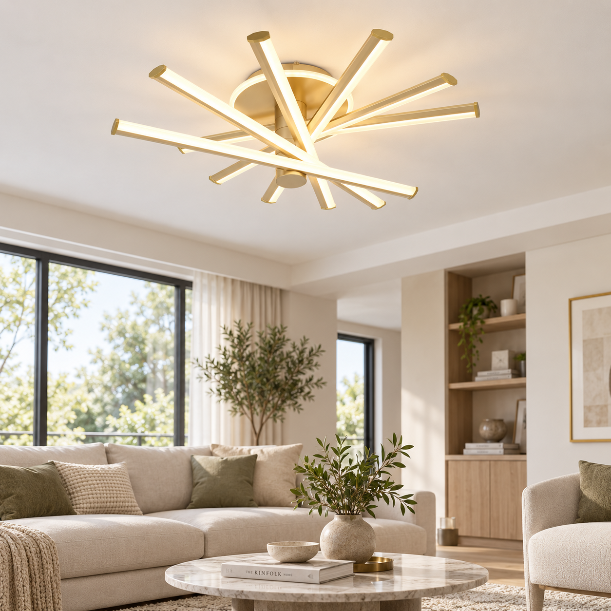 Lustra LED, 98 W Spiral Auriu, Telecomanda Lustra LED, 98 W Spiral Auriu, Telecomanda
