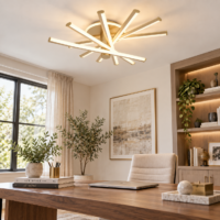 Lustra LED, 98 W Spiral Auriu, Telecomanda