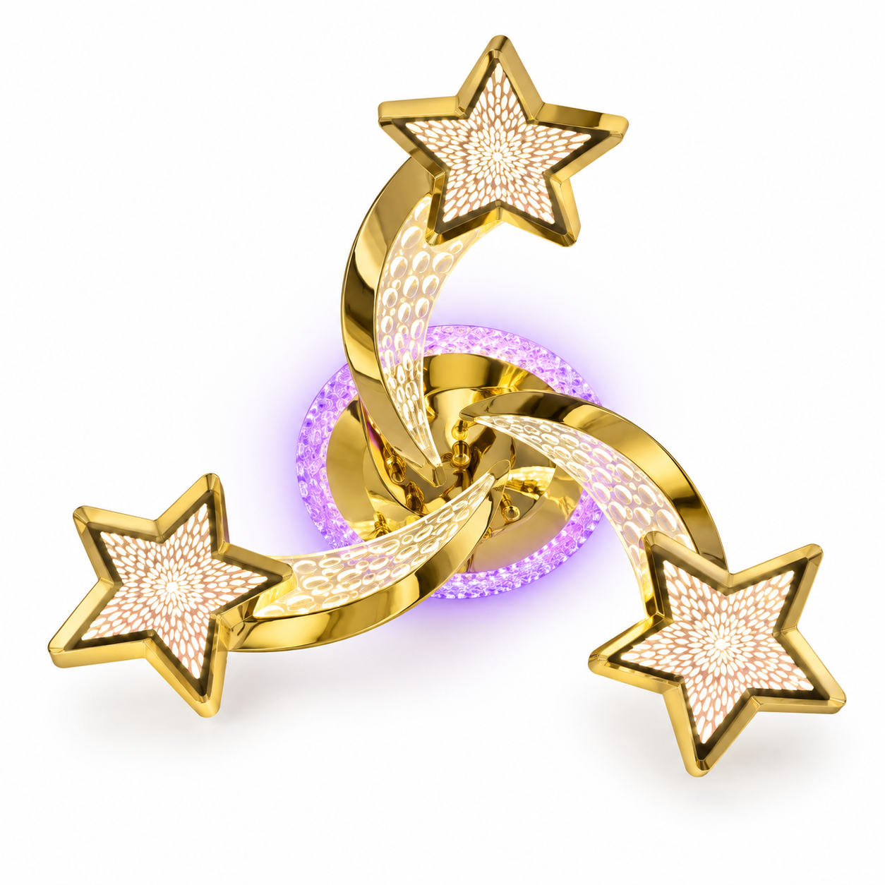 Lustra LED Magic Stars Glam 3 Auriu Lucios Lustra LED Magic Stars Glam 3 Auriu Lucios
