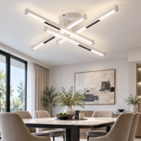 Lustra LED Zig Zag Crosline, Alb, Telecomanda