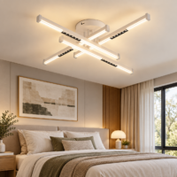 Lustra LED Zig Zag Crosline, Alb, Telecomanda
