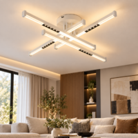 Lustra LED Zig Zag Crosline, Alb, Telecomanda