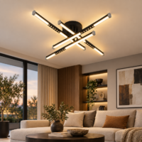 Lustra LED Zig Zag Crosline, Negru, Telecomanda