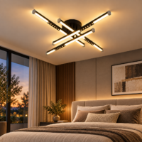 Lustra LED Zig Zag Crosline, Negru, Telecomanda
