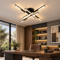 Lustra LED Zig Zag Crosline, Negru, Telecomanda