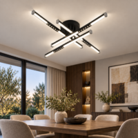 Lustra LED Zig Zag Crosline, Negru, Telecomanda