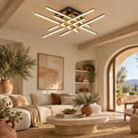 Lustra LED Zig Zag Shiny Gold, Telecomanda