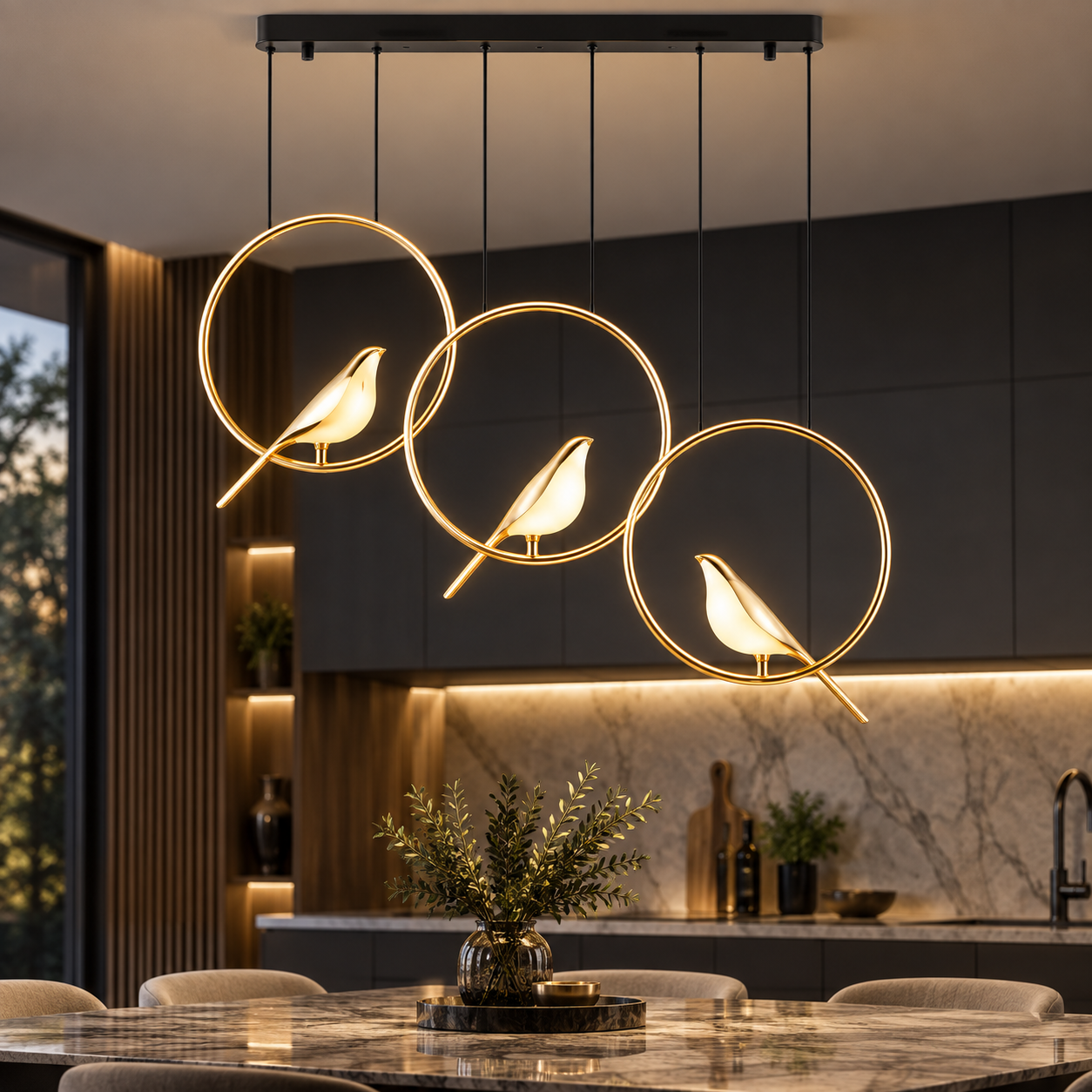 Candelabru Led Circle 3 Birds, 30W Candelabru Led Circle 3 Birds, 30W