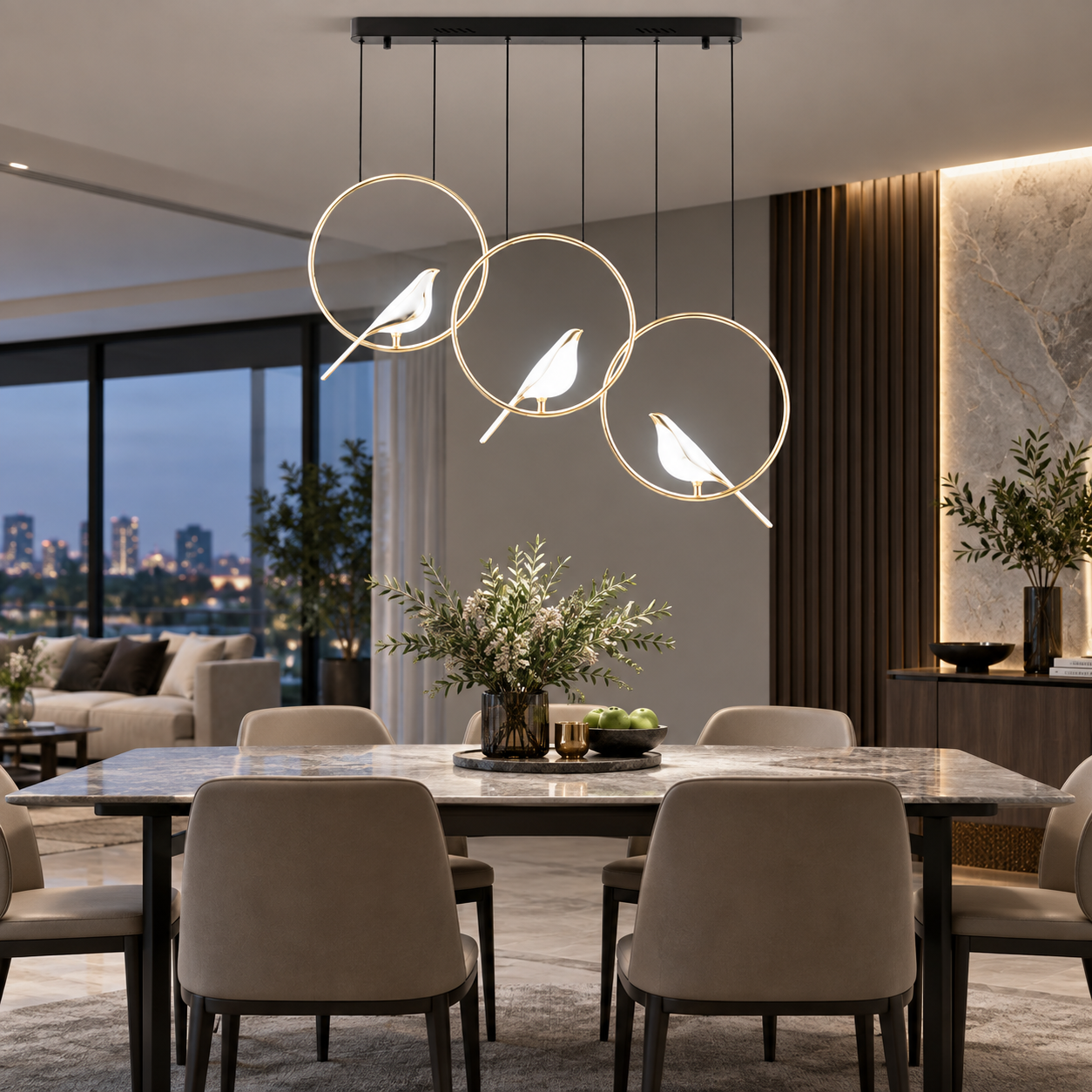 Candelabru Led Circle 3 Birds, 30W Candelabru Led Circle 3 Birds, 30W