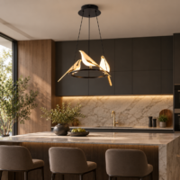 Candelabru Led Golden Circle 3 Birds, 30 W