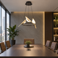 Candelabru Led Golden Circle 3 Birds, 30 W
