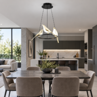 Candelabru Led Golden Circle 3 Birds, 30 W