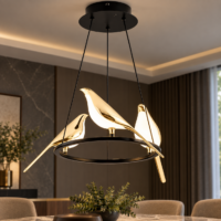Candelabru Led Golden Circle 3 Birds, 30 W