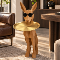 Masuta Decorativa Ory Dog, Catifea, Maro
