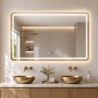 Oglinda LED, Rama Aurie, 100x70cm, LDPBG-1170 RF