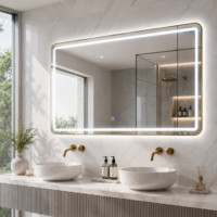 Oglinda LED, Rama Aurie, 100x70cm, LDPBG-1170 RF