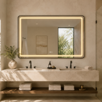Oglinda LED, Rama Aurie, 100x80cm, LDPBG-1080 RF