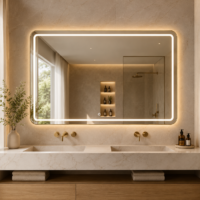 Oglinda LED, Rama Aurie, 120x80 cm, LDPBG-1280 RF