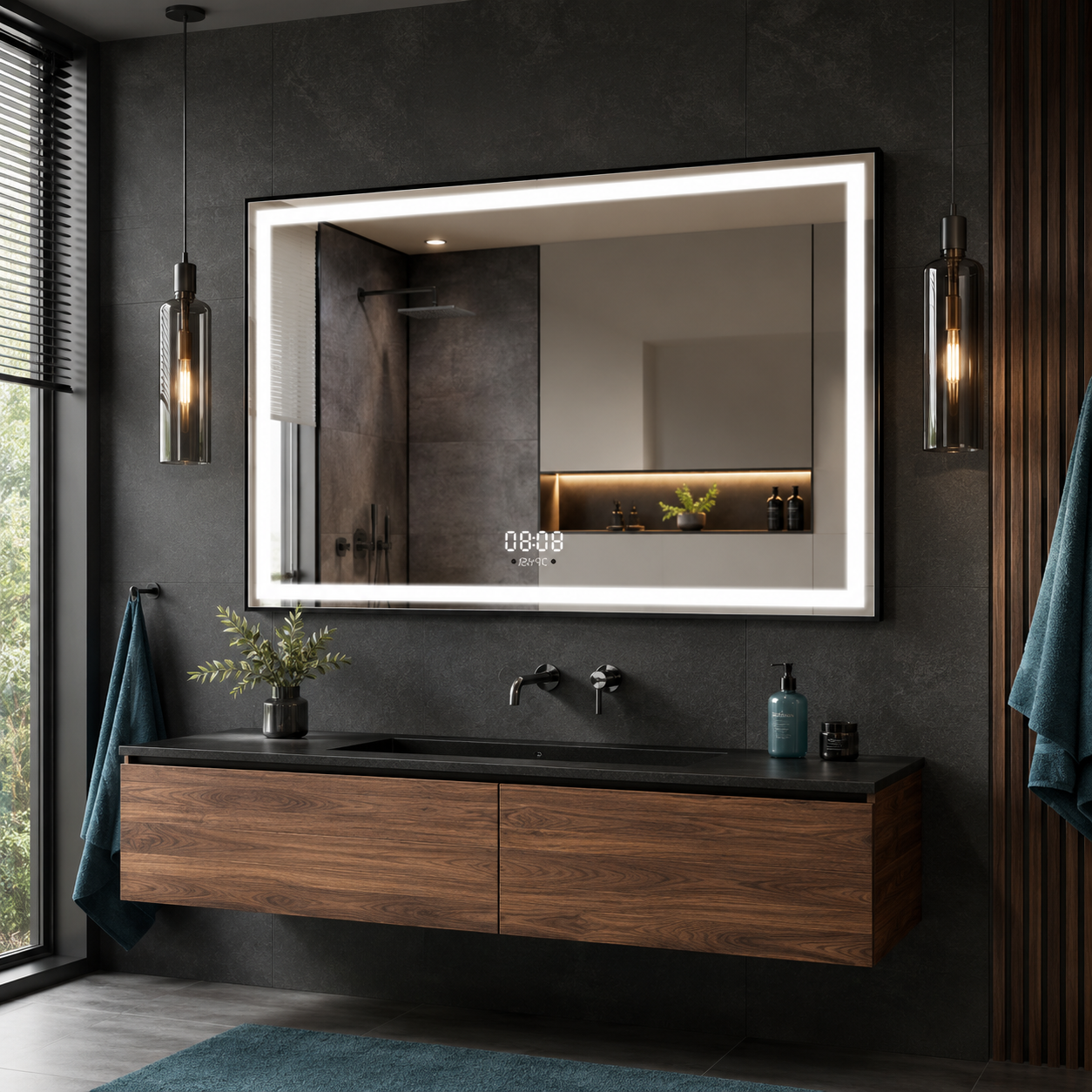 Oglinda LED, Rama Neagra, 60x80cm, LDP9055BK RF Oglinda LED, Rama Neagra, 60x80cm, LDP9055BK RF