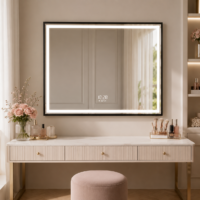 Oglinda LED, Rama Neagra, 80x60cm, LDP9208BK RF
