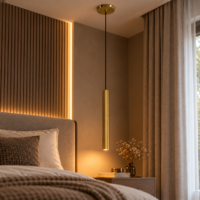 Pendul LED 24W Tubular Gold, Slim